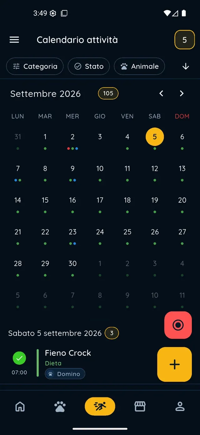 Actividades y recordatorios — PawsPet