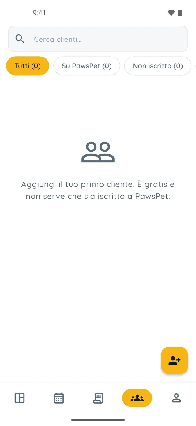 Clienti e animali — PawsPet Business
