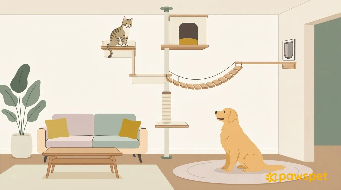 High Spaces and Escape Routes for a Cat Living with a Dog