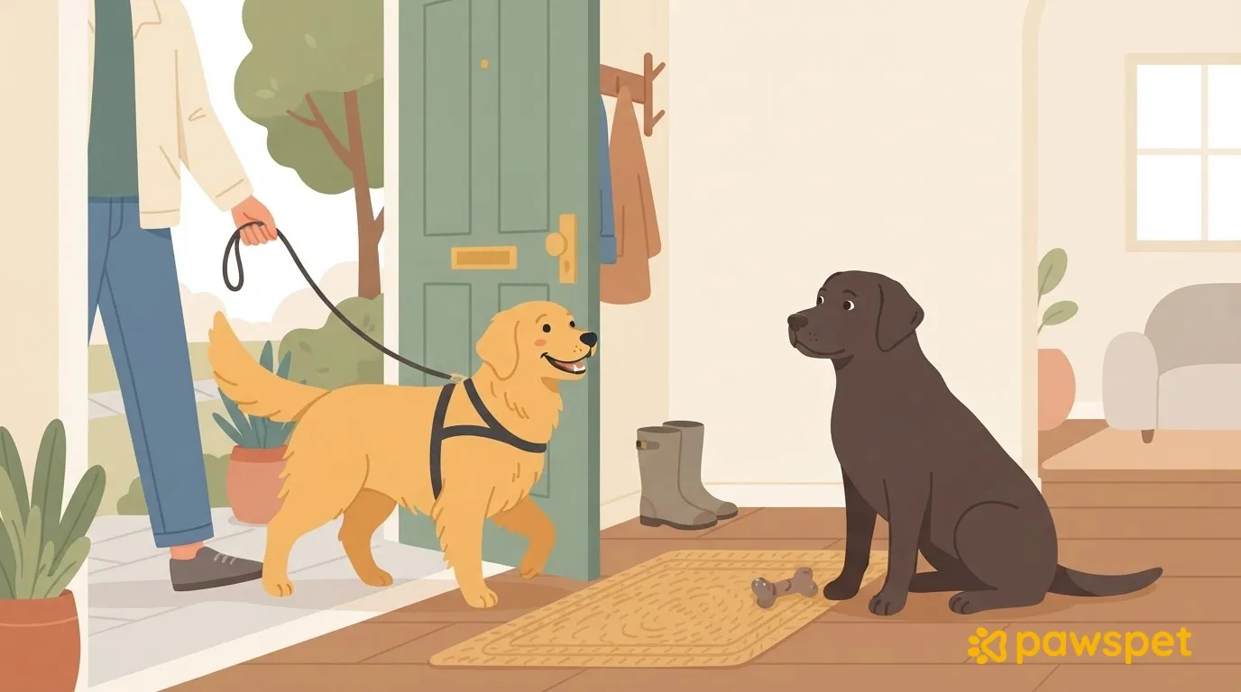 One dog goes out and the other stays home: how to get them used to being apart