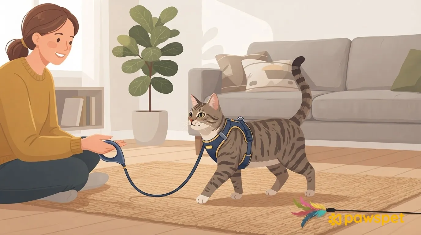 Cat harness: what to ask at the store and how to get your cat used to it without forcing them