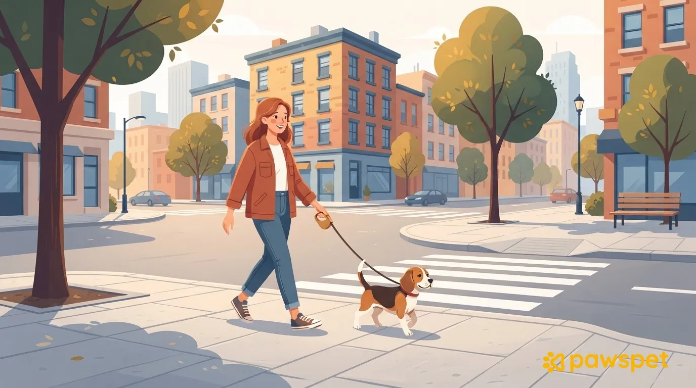 Walking a Dog in a Busy Neighborhood: How to Choose Routes and Times