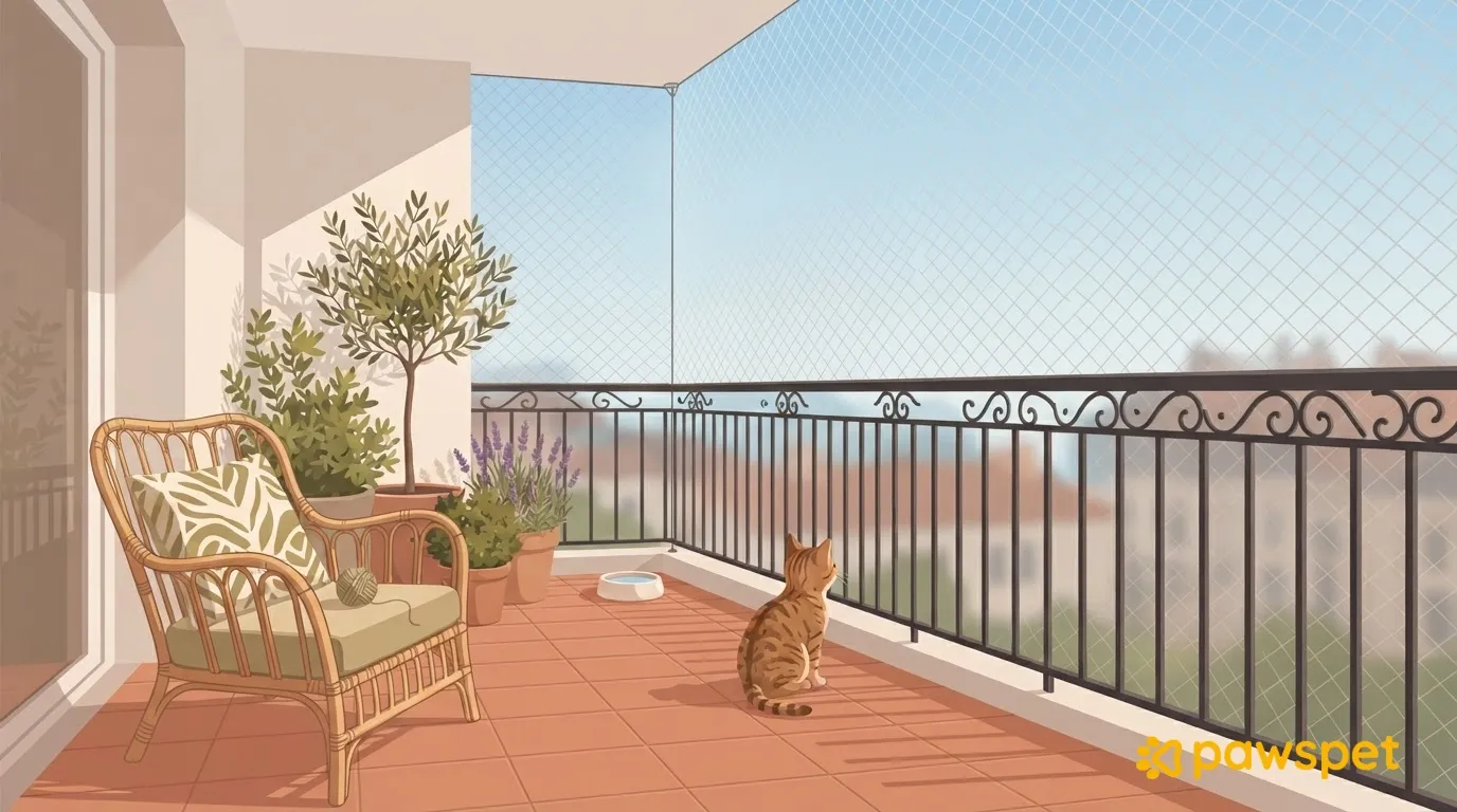 Balkon und Terrasse mit einem Kätzchen: So machst du sie im Sommer sicher