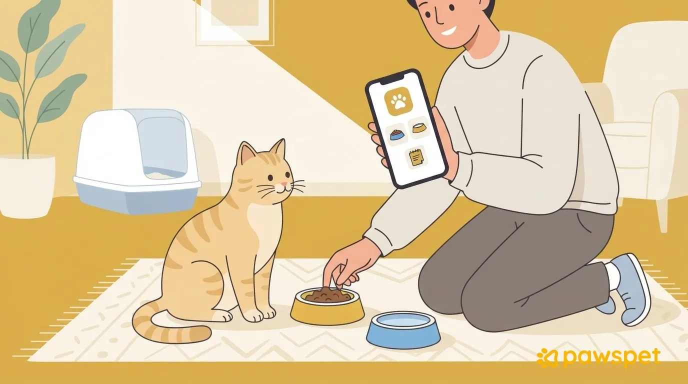 Primeras semanas con un gato adoptado: comidas, arenero y observaciones en PawsPet