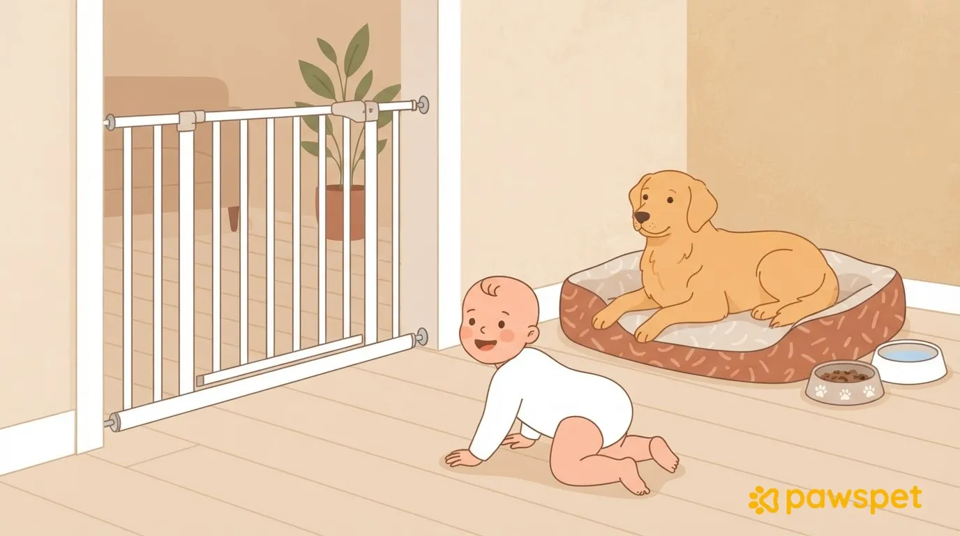 Das Kind beginnt zu krabbeln: So gestaltest du die Bereiche für den Hund neu