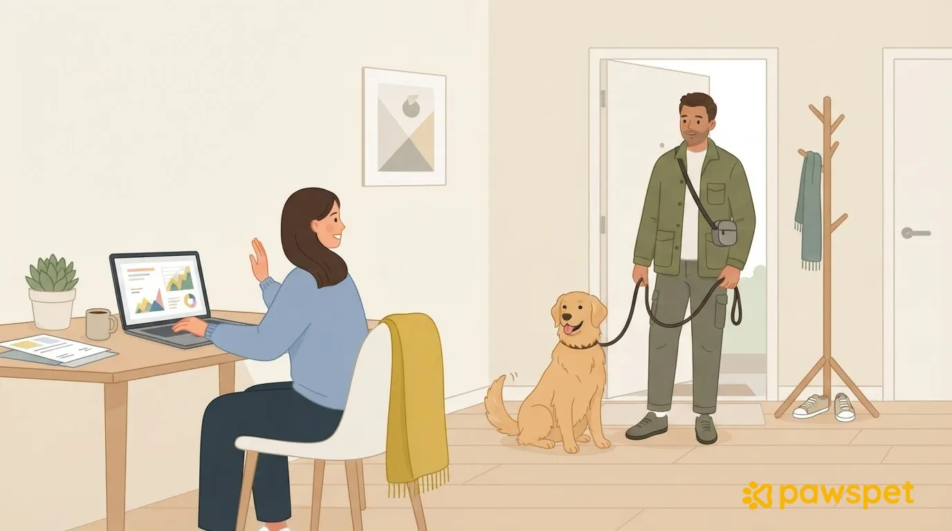 Dog walkers and remote-working clients: pickups and drop-offs without interrupting meetings